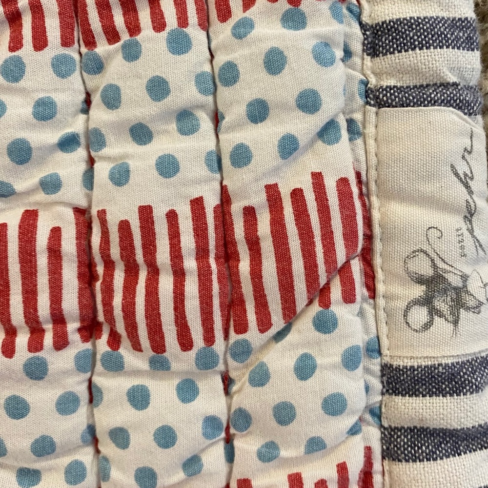 Pehr red white and blue stripe baby blanket